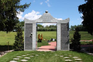 Tranquility garden pagoda entranceway.